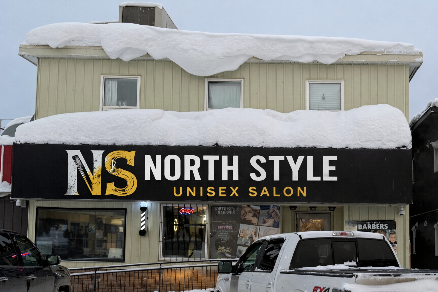 North Style Salon storefront in Whitehorse, Yukon, Canada